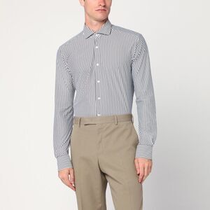 Xacus Men's White Striped Active Twill Shirt